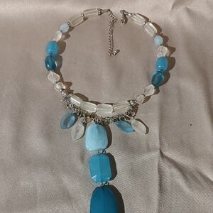Elegant Blue and Silver Necklace